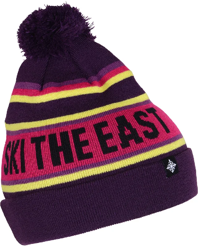 Bright neon cap for bold visibility needs -Tailgater Pom Beanie - Inversion Purple