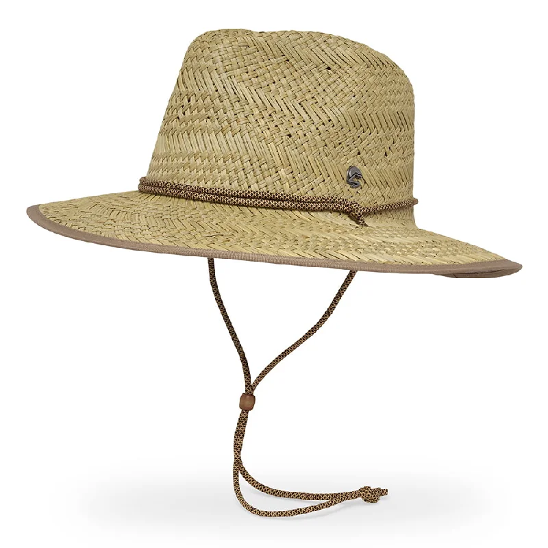 Simple straw fedora for men with traditional styling and lightweight construction -Sunday Afternoons Hats Leisure Straw Sun Hat - Natural-Brown