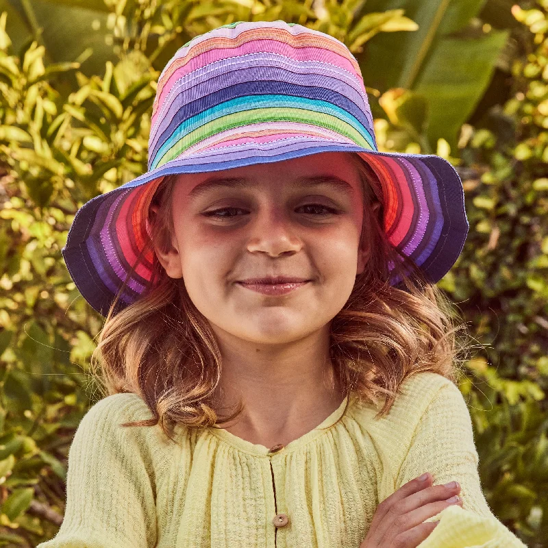 Floral Bucket Hat with Petals -Chloe Bucket Hat - Rainbow