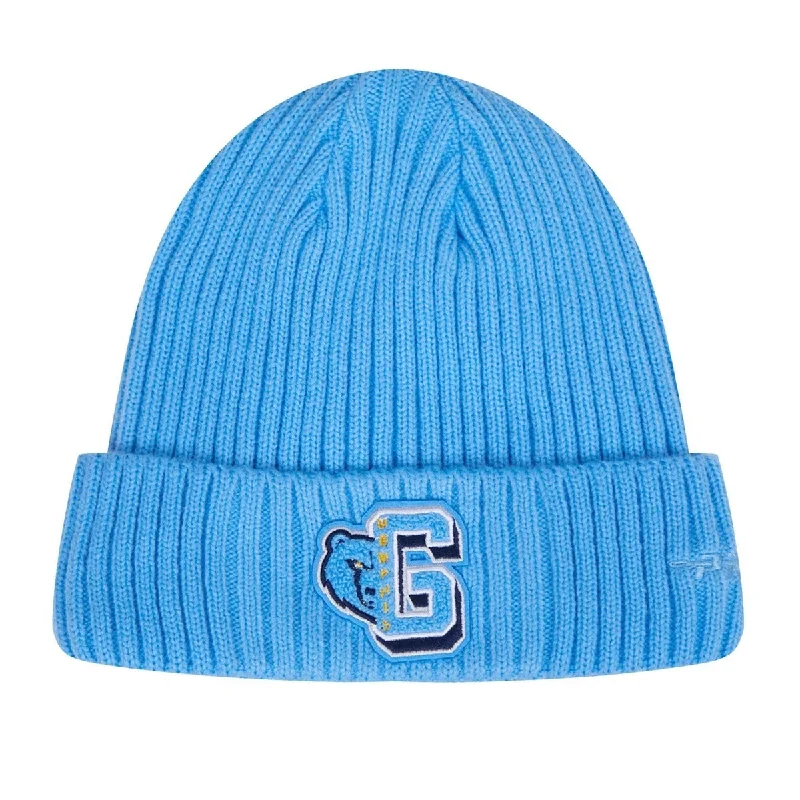 Adjustable strap cap for custom size comfort -NBA MEMPHIS GRIZZLIES MASHUP UNISEX BEANIE (UNIVERSITY BLUE)