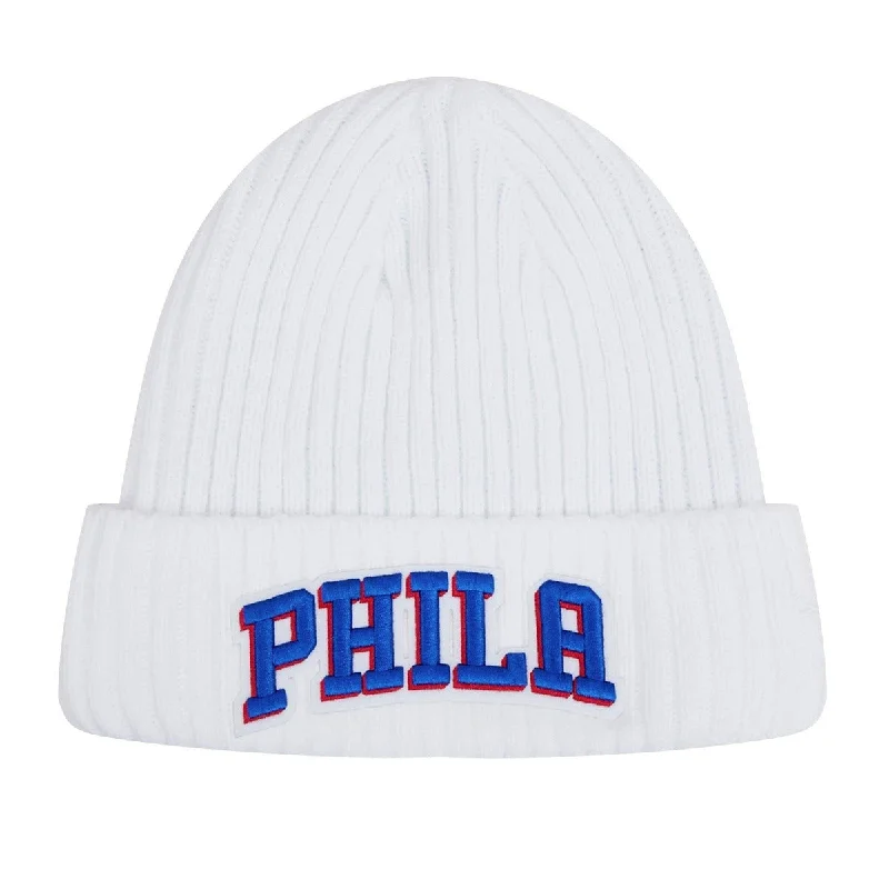 Minimal snapback cap for clean urban style -NBA PHILADELPHIA 76ERS CLASSIC CORE UNISEX BEANIE (WHITE)