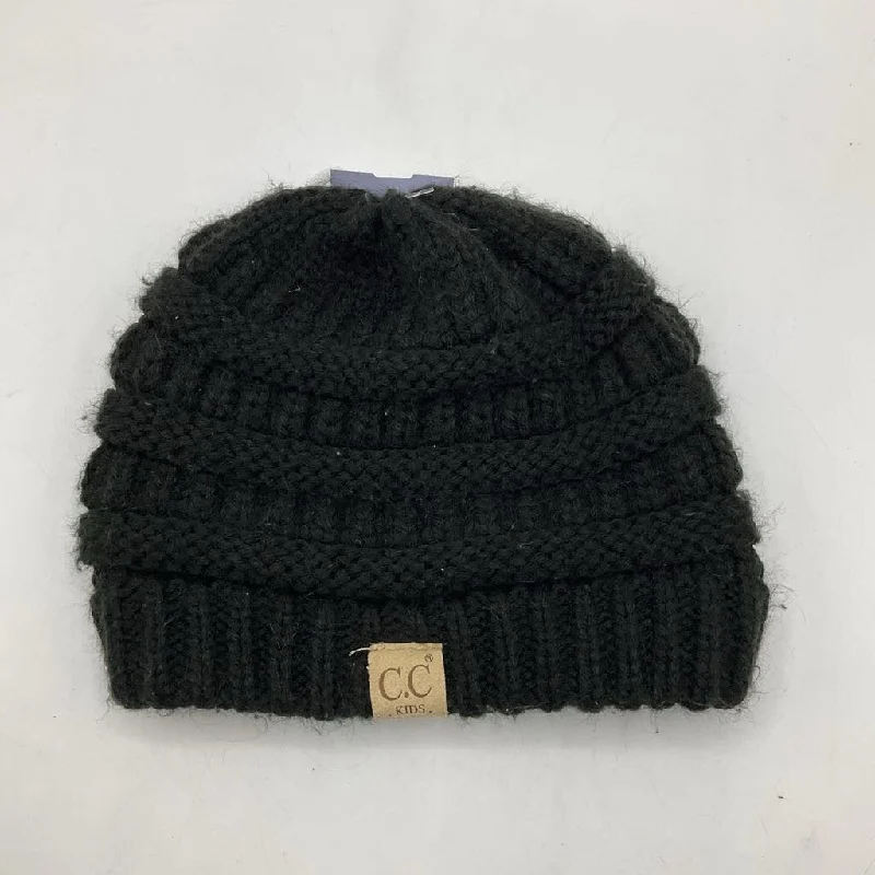 Dad Baseball Cap for Laid-back -Size M: C.C Kids Black Knitted Winter Hat