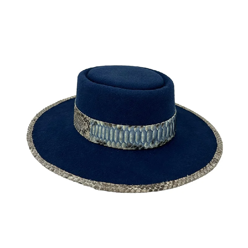 Soft felt hat with smooth texture finish -Cobalt Blue Bolero