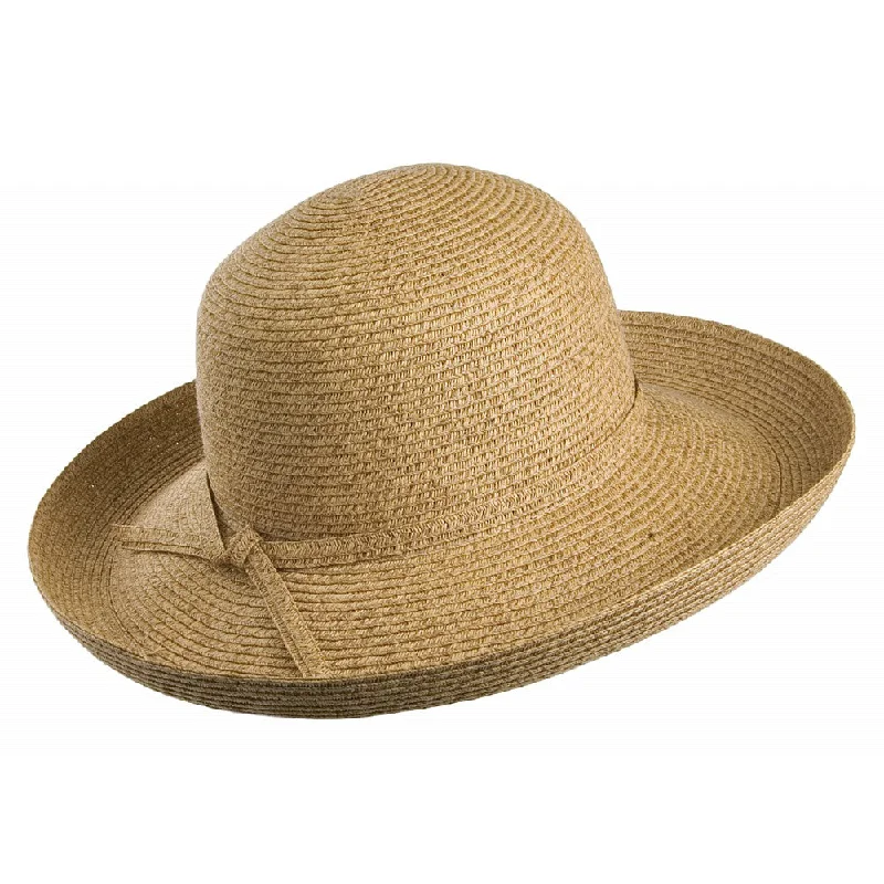 Cute straw hat for women with bow detail and soft, summery look -sur la tete Traveller Sun Hat Toast Wholesale Pack