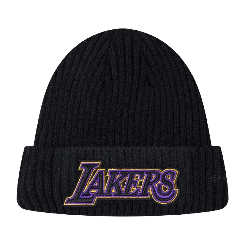 Black mesh cap for breathable summer wear -NBA LOS ANGELES LAKERS CLASSIC CORE UNISEX BEANIE (BLACK)