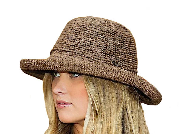 Versatile straw hat for men with narrow brim for casual and formal occasions -Catalina Raffia Sun Hat for Women