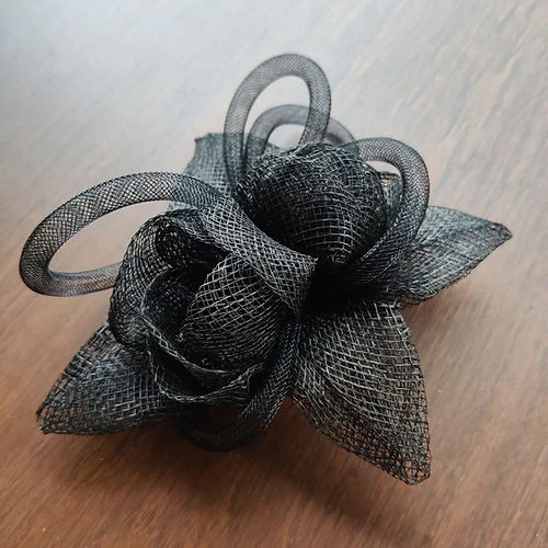 Trendy felt hat for modern urban outfits -Kids Black Headband Fascinator