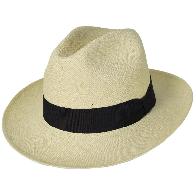 Vintage felt hat for retro fashion lovers -Wholesale Brisa Grade 4 Panama Straw Fedora Hat B2B Pre-Pack