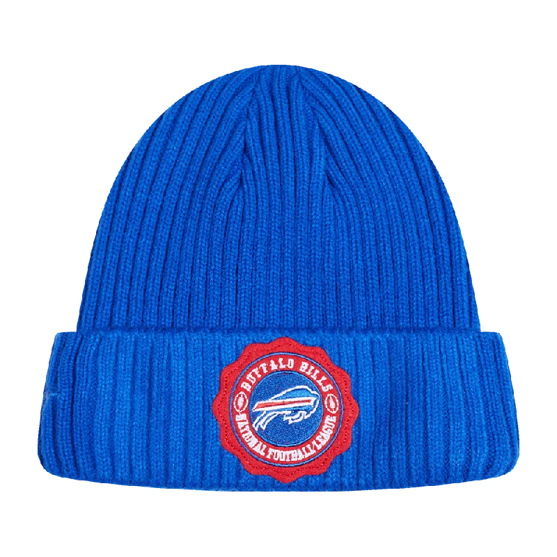 Adjustable snapback cap for easy fit tweaks -NFL BUFFALO BILLS CREST EMBLEM BEANIE (ROYAL BLUE)