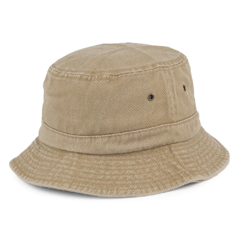 Gray Bucket Hat for Subtle -Packable Cotton Bucket Hat - Khaki