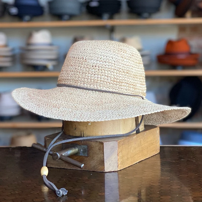 Classic straw hat for women with wide brim for sun protection -Levanzo Sun Hat