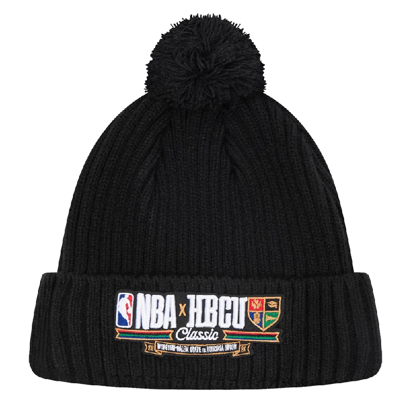 Fitted cap for snug personalized fit -HBCU X NBA ALL STAR 2024 POM BEANIE (BLACK)