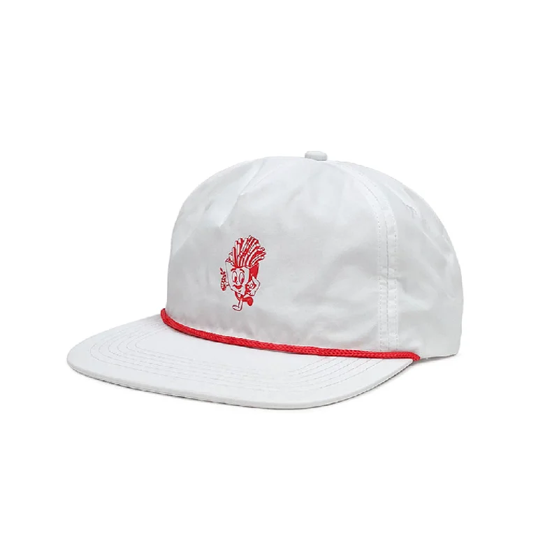 Red Baseball Cap for Statement -Pomme Frite 'Mr Chips' Retro Rope Snapback