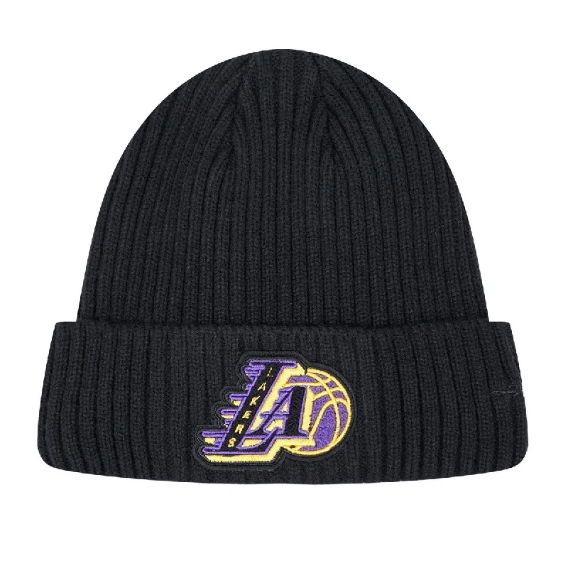 Vintage washed cap for faded cool look -NBA LOS ANGELES LAKERS MASHUP UNISEX BEANIE (BLACK)