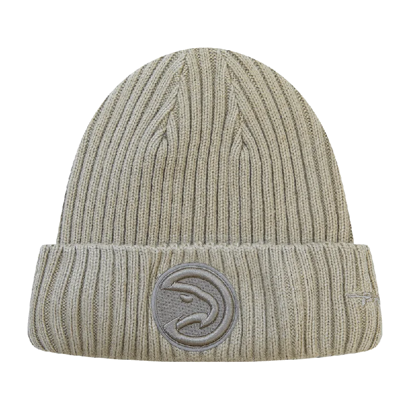 Retro cap with faded wash finish -NBA ATLANTA HAWKS NEUTRAL BEANIE (TAUPE)