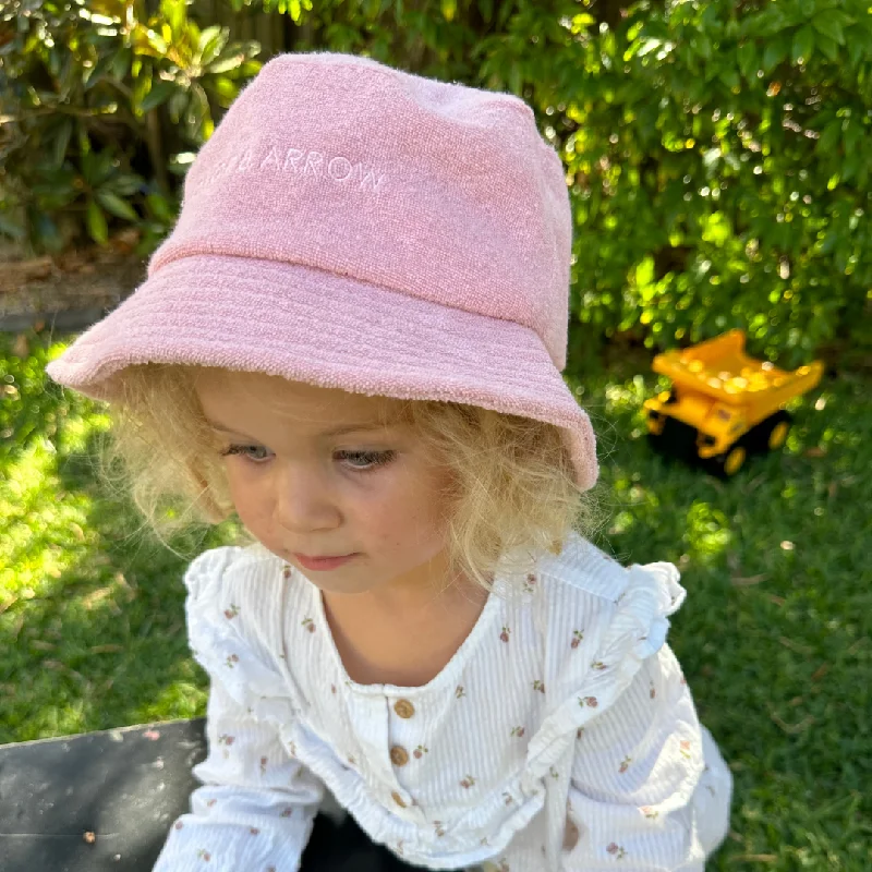 Cotton Bucket Hat for Summer -Terry Towelling Bucket Hat - Blush