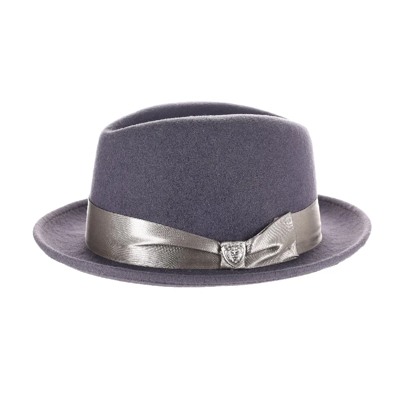 Designer felt hat with artistic wool craft -Dobbs Boulevard Center Dent Wool Felt Trilby Hat