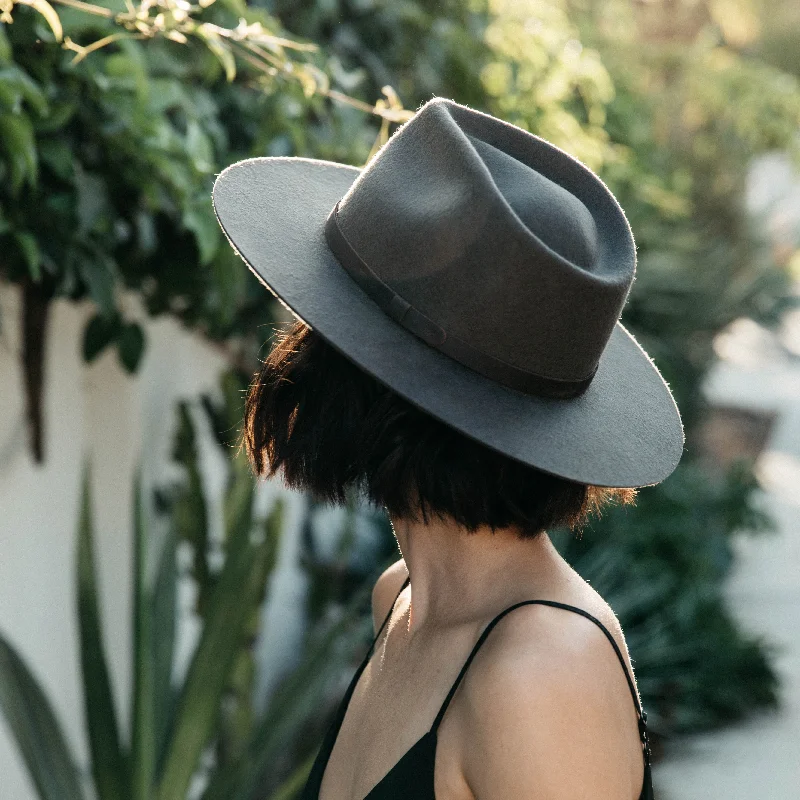 Lightweight felt hat with adjustable band fit -Dylan Fedora - Grey