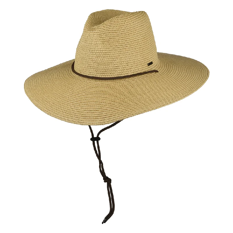 Lightweight straw cap for men with a practical and comfortable design for warm weather -Brixton Hats Mitch Toyo Straw Sun Hat - Tan