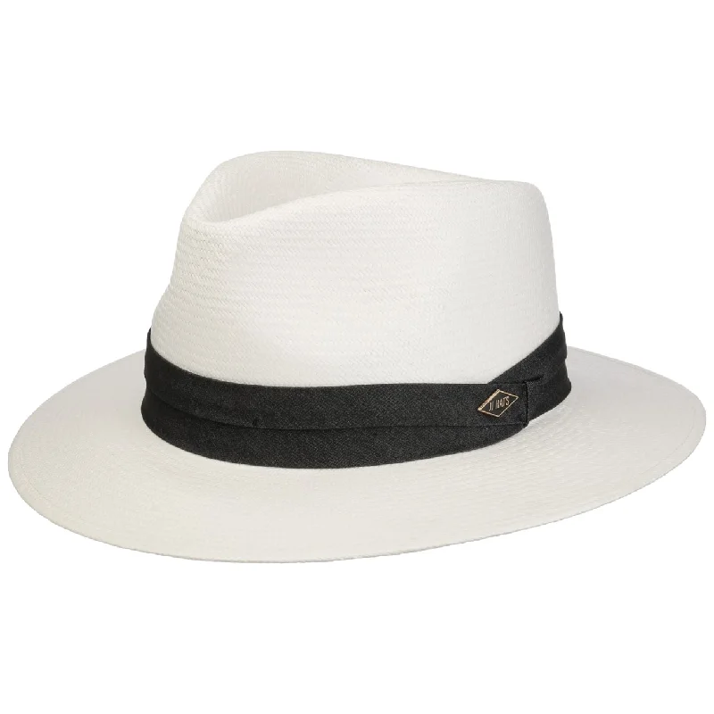 Stylish straw cap for men with woven texture and modern design -Traveller Panama Bleached 5 by JJ Hats