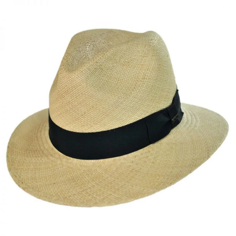 Breathable felt hat for summer festival fun -Panama Straw Safari Fedora Hat