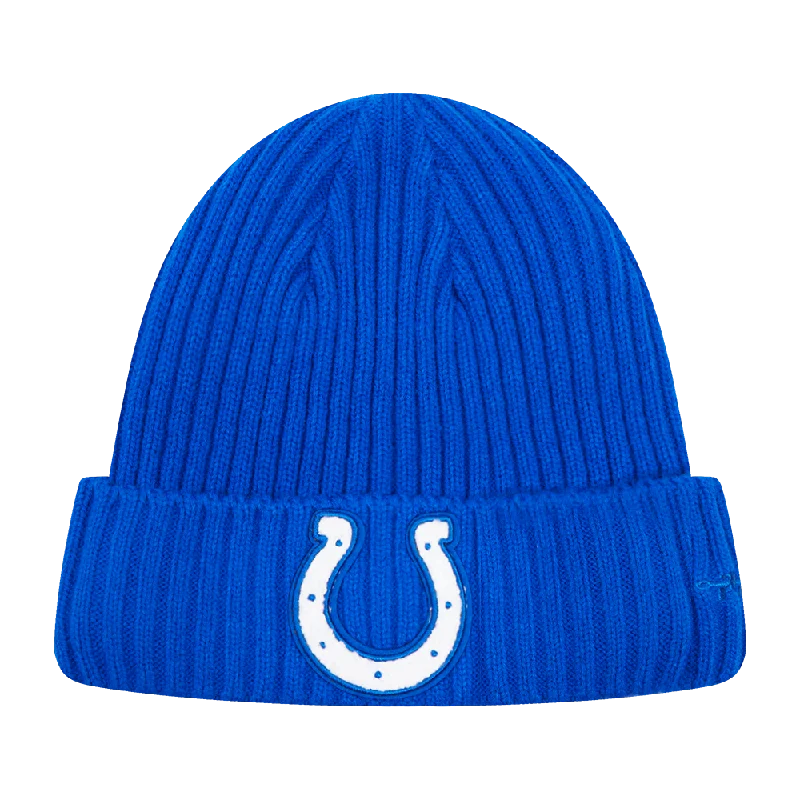 Wool blend cap for cozy fall fashion -NFL INDIANAPOLIS COLTS MASH UP BEANIE (ROYAL BLUE)