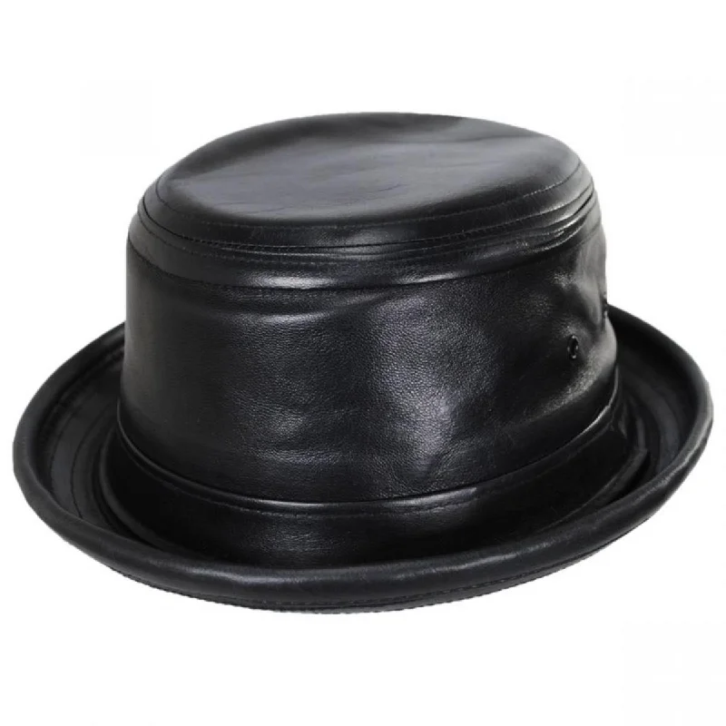 Painted Bucket Hat for Artistic -Lambskin Leather Bucket Hat