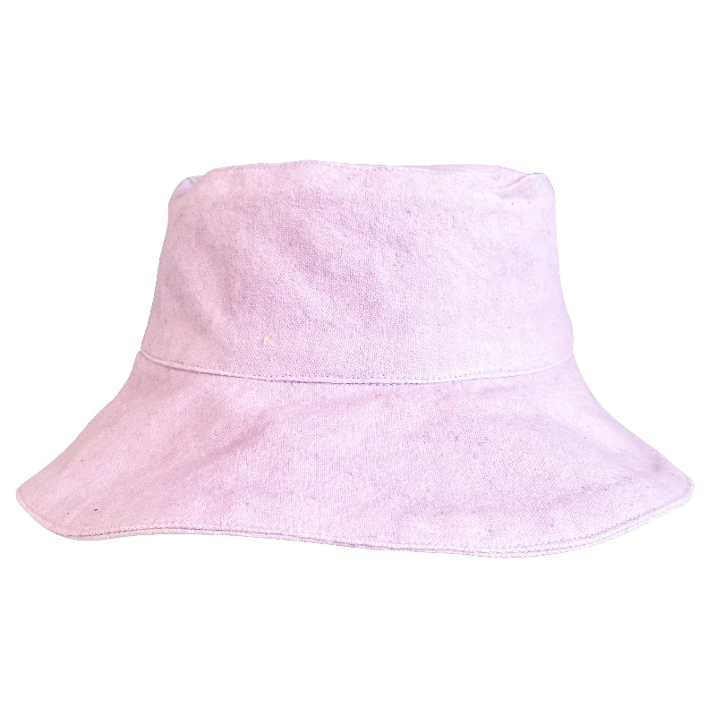 Faux Leather Bucket Hat for Cheap -Hand Dyed Purple Bucket Hat