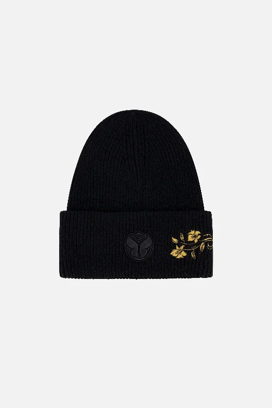 Lightweight cap with quick-dry fabric finish -FLOWER ICON BEANIE HIGH