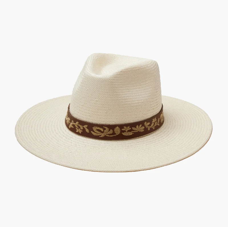 Fun straw hat for kids with vibrant patterns and playful accents -Remy in Cream