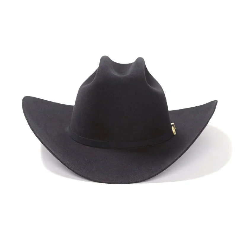 Classic straw boater hat for men with flat top and vintage vibe -100X El Presidente Black with Case