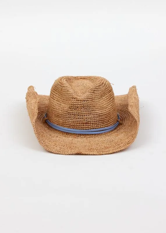 Versatile straw sun hat for men with simple design for everyday wear -Raffia Crochet Cowboy