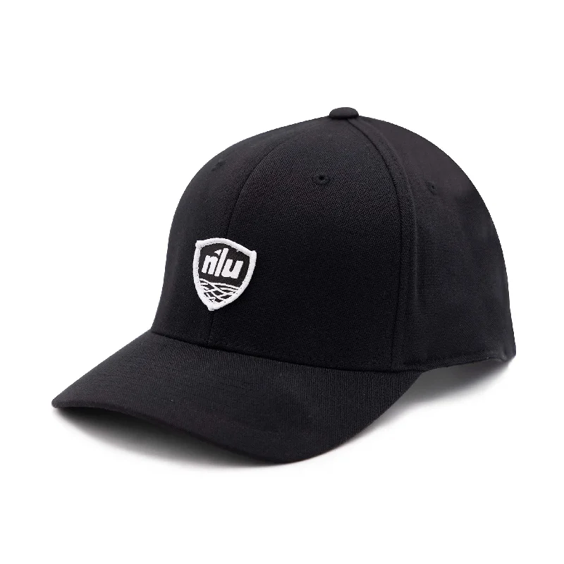 White Baseball Cap for Clean -Nest Adjustable FlexFit Patch Hat | Black