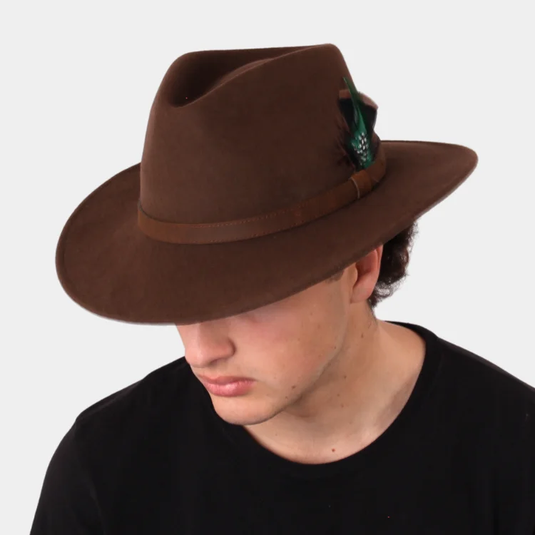 Handcrafted felt hat with eco-friendly materials -GC Hats Dalby Felt Fedora - Chocolate