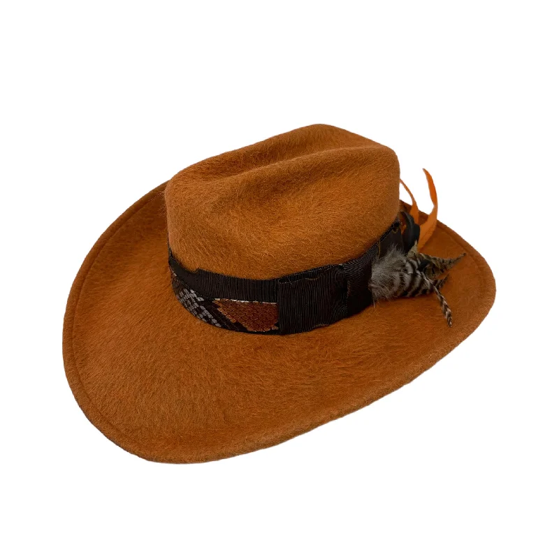 Affordable black felt hat for daily wear -Le Twat Pumpkin Orange