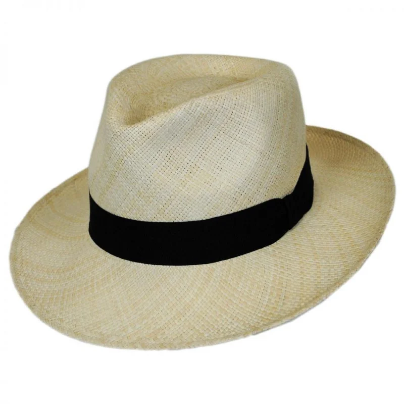 Breathable felt hat for all-season versatility -Panama Straw C-Crown Fedora Hat