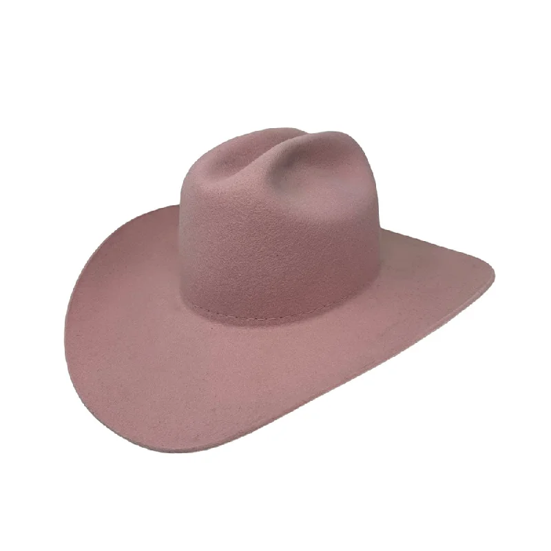 Durable felt hat with reinforced brim strength -Maverick Cattleman's Crease Baby Pink