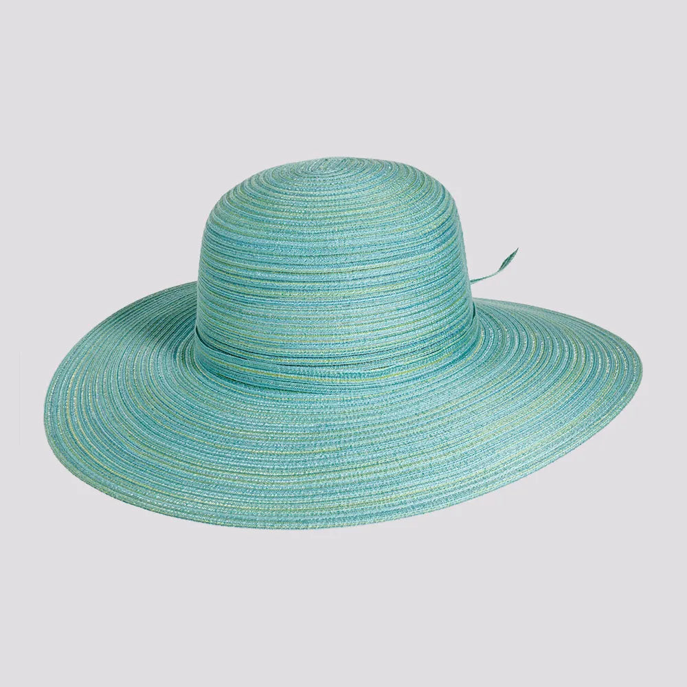 Eco-friendly straw hat for men with biodegradable material and sustainable style -Kaira | Womens Sewn Polybraid Wide Brim Sun Hat