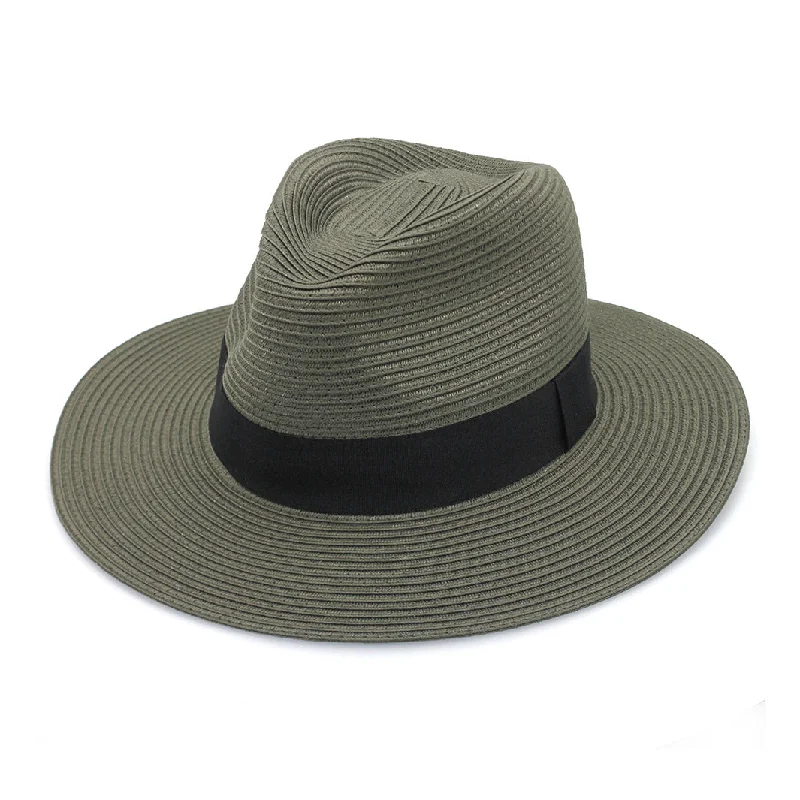 Designer felt hat with bold color options -Café Fedora Hat - Olive