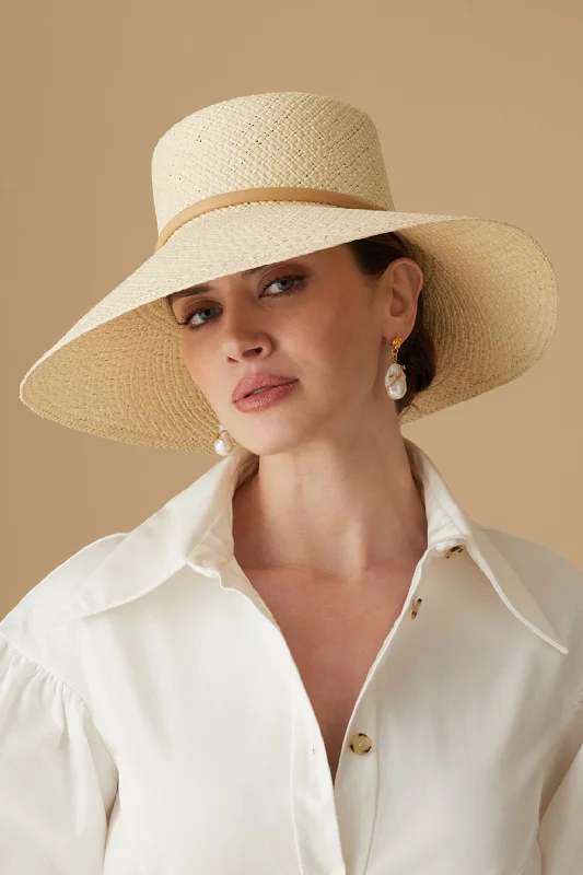 Handcrafted straw beach hat for women with elegant design and casual appeal -Willow Panama