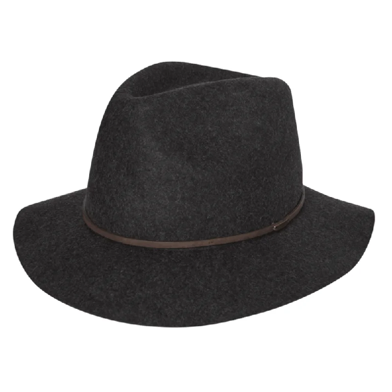 Handcrafted wool felt hat for unique beauty -Kooringal Mid Brim Fedora Rajah - Charcoal Marle