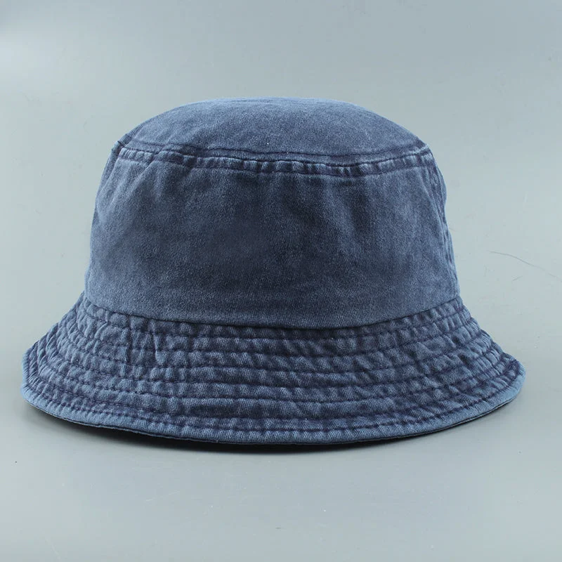 Maximalist Bucket Hat for Bling -Washed Denim Bucket Hats Fashion Bob Caps Women Panama Bucket Cap