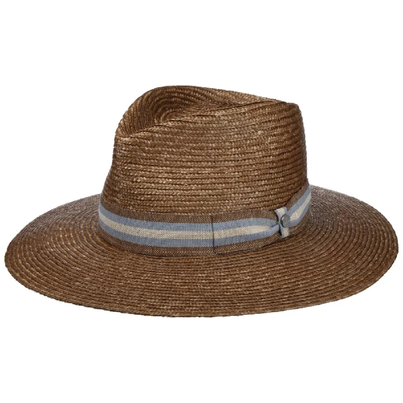 Trendy straw fedora hat for women with modern design and soft fabric -Yannik Traveller Straw Hat by Lierys