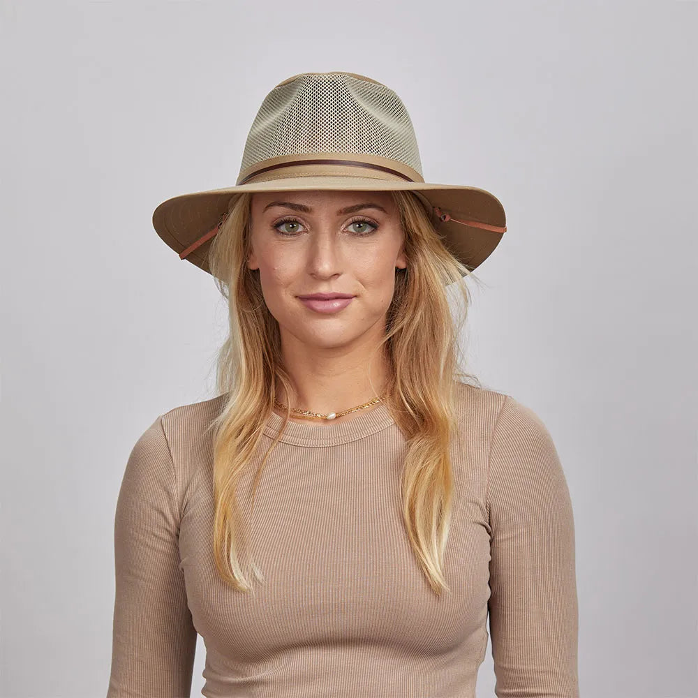 Classic straw sun hat for women with chic woven texture and sun protection -Wilderness | Womens Mesh Sun Hat