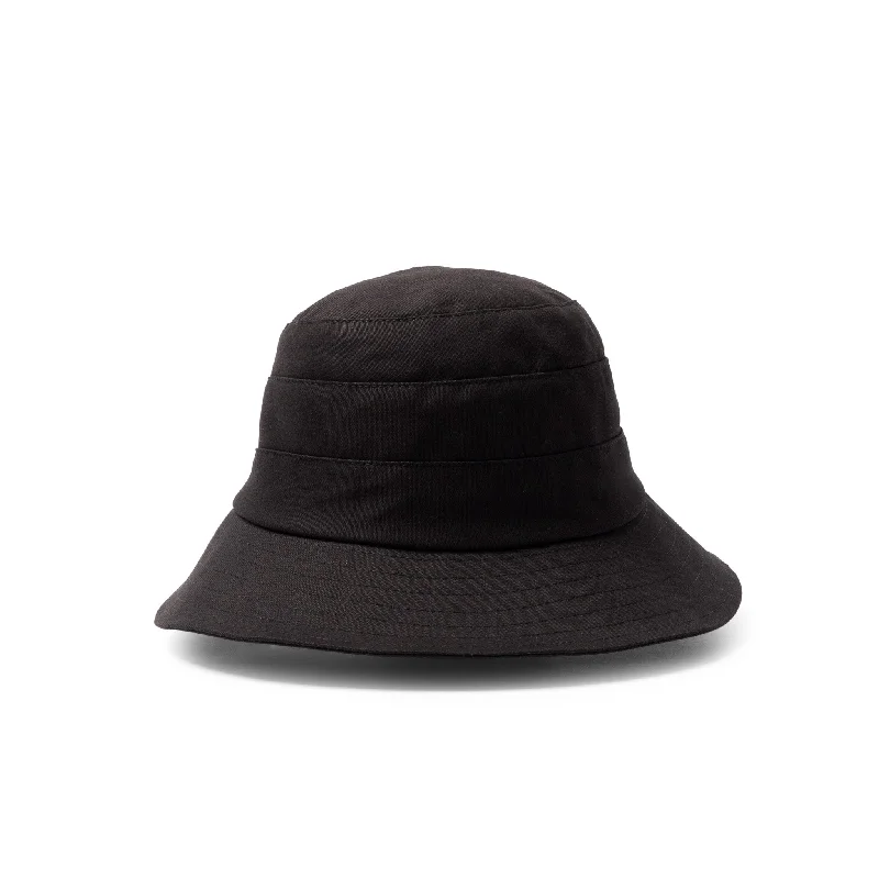 Indian Bucket Hat with Intricacy -Golf Bucket Hat - Black