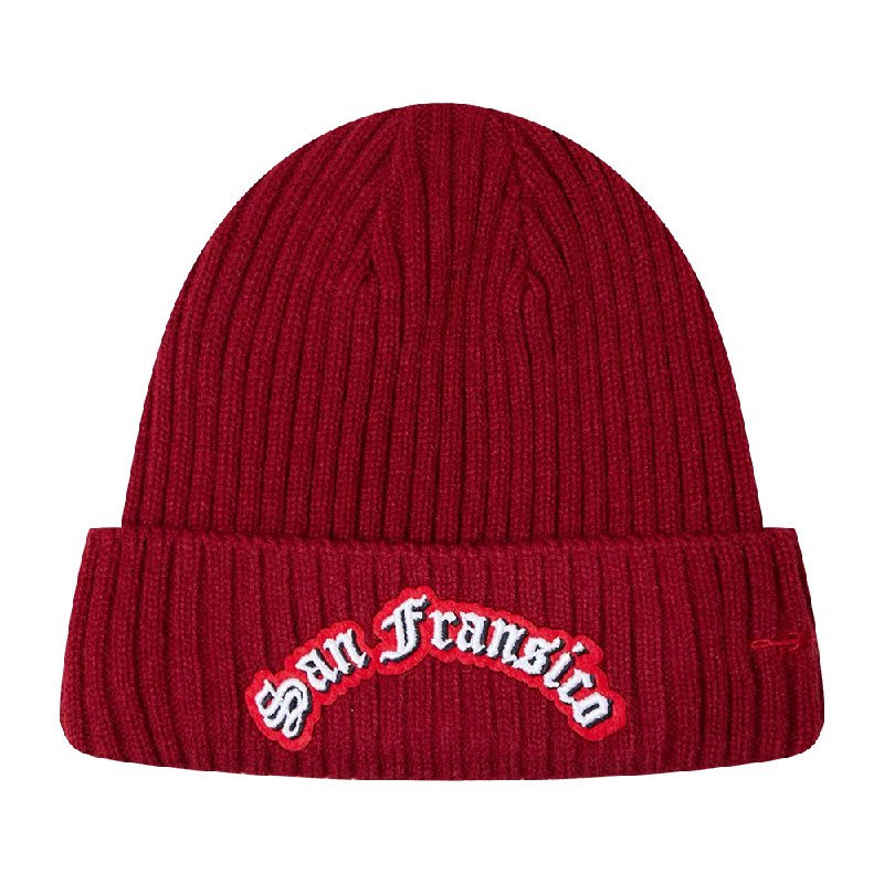 Vintage cap for retro fashion enthusiasts -NFL SAN FRANCISCO 49ERS OLD ENGLISH UNISEX BEANIE (CARDINAL RED)