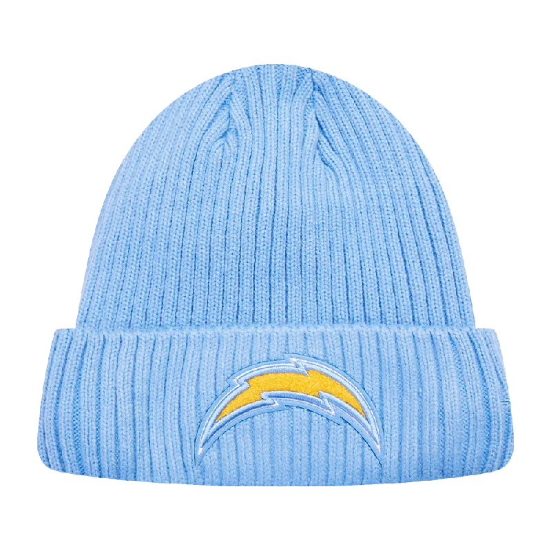 Lightweight cap for easy travel packing -NFL LOS ANGELES CHARGERS MASH UP BEANIE (UNIVERSITY BLUE)