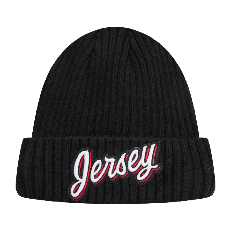 Graphic print cap for artistic expression -NHL NEW JERSEY DEVILS CLASSIC CORE KNIT BEANIE (BLACK)