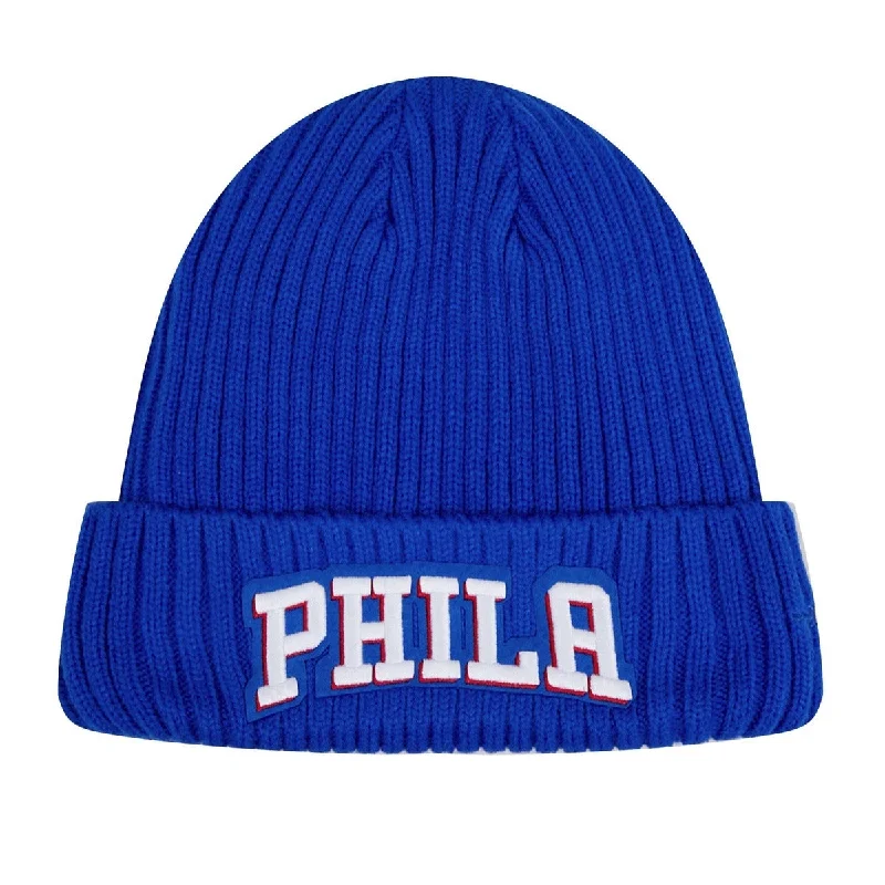 Retro cap with faded wash finish -NBA PHILADELPHIA 76ERS CLASSIC CORE UNISEX BEANIE (ROYAL BLUE)