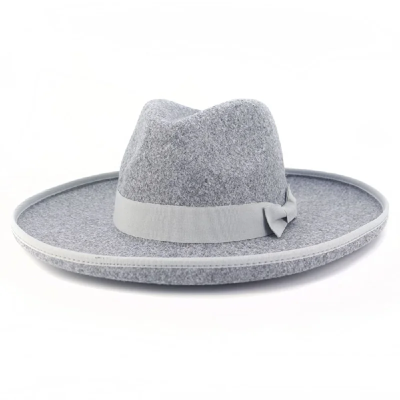 Handmade felt hat with unique artistic flair -Bauh Wide Brimmed Wool Fedora Hat